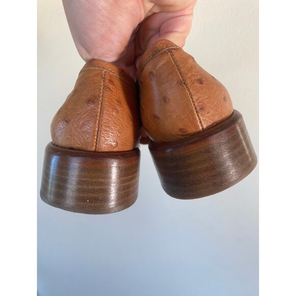 Handmade in Italy Genuine Ostrich Loafers Womens Size 8 Joan & David - Picture 5 of 6